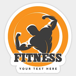 Posing Bodybuilder Fitness Emblem. Sticker